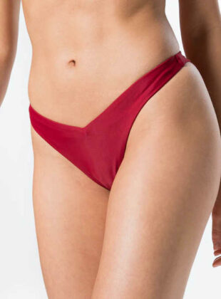 Piros brazil bikini bugyi keskeny derékkal
