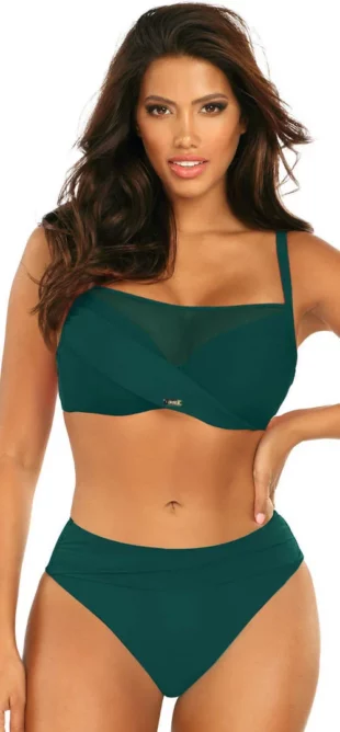 Zöld push-up bikini fürdőruha nagyobb keblekhez