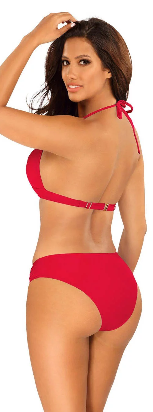 Egyszínű piros bikini nőknek